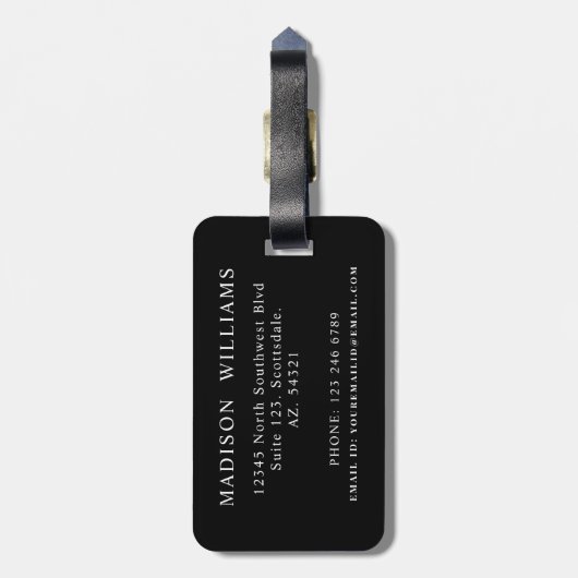 Benutzerdefiniertes Muster der schwarz-rosa-karier Gepäckanhänger (Rückseite vertikal)