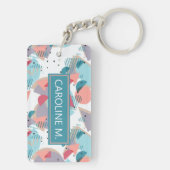 Benutzerdefiniertes Muster für Abstrakte Geometrie Schlüsselanhänger (Rückseite)