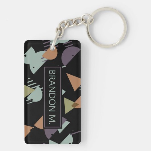 Benutzerdefiniertes Muster für Abstrakte Geometrie Schlüsselanhänger (Rückseite)