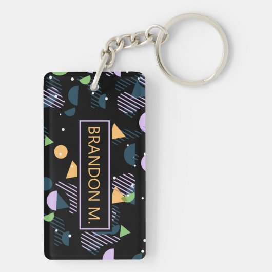 Benutzerdefiniertes Muster für Abstrakte Geometrie Schlüsselanhänger (Rückseite)