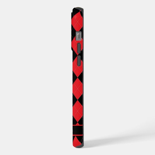 Benutzerdefiniertes Muster für hellrosa Schwarze R iPhone Hülle (Linke Seite)