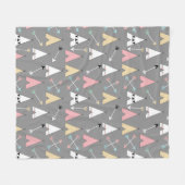 Benutzerdefiniertes Muster für Pasteltee und Pfeil Fleecedecke (Vorderseite (Horizontal))