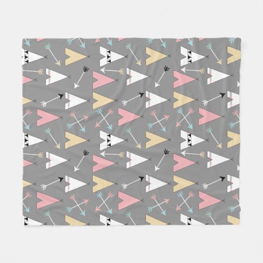 Benutzerdefiniertes Muster für Pasteltee und Pfeil Fleecedecke (Vorderseite (Horizontal))