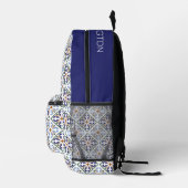 Benutzerdefiniertes Muster für Portugese-Tiles Bedruckter Rucksack (Rechts)