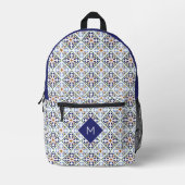 Benutzerdefiniertes Muster für Portugese-Tiles Bedruckter Rucksack (Vorderseite)