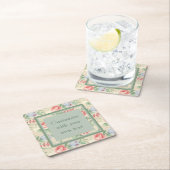 Benutzerdefiniertes Muster für Vintage rosa Blume Rechteckiger Pappuntersetzer (Vor Ort)