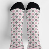 Benutzerdefiniertes Muster in weißem Rosa Graue ge Socken (Oben)