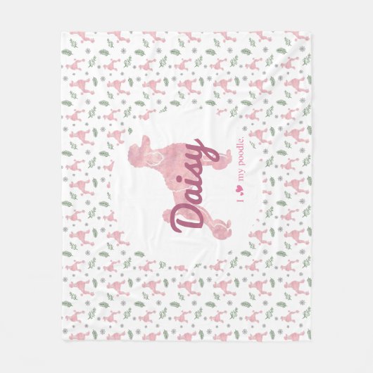 Benutzerdefiniertes Muster Poodle Silhouette Blank Fleecedecke (Vorderseite)