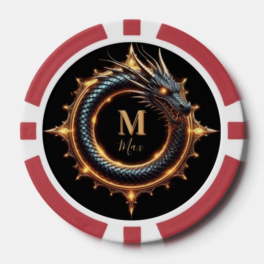 🐉 Benutzerdefiniertes Name-Drache Fantasy-Symbol Pokerchips (Vorderseite)