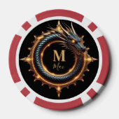 🐉 Benutzerdefiniertes Name-Drache Fantasy-Symbol Pokerchips (Rückseite)
