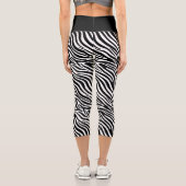 Benutzerdefiniertes Namens-Zebra-Muster Capri Leggings (Rückseite)