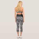 Benutzerdefiniertes Namens-Zebra-Muster Capri Leggings (Rückseite)