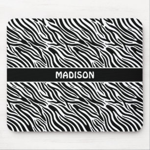 Benutzerdefiniertes Namens-Zebra-Muster Mousepad