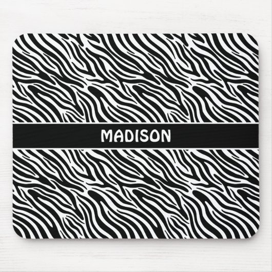Benutzerdefiniertes Namens-Zebra-Muster Mousepad (Vorne)