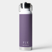 Benutzerdefiniertes Namensmonogramm Lila Trinkflasche (Vorderseite)