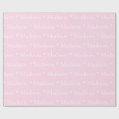 Benutzerdefiniertes Namensmuster hellrosa weiße Ga Geschenkpapier (Flach)