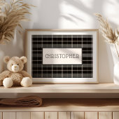 Benutzerdefiniertes Namensposter Grau Schwarz Kari Poster
