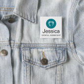 Benutzerdefiniertes Namensschild für Zahnarzthelfe Button (Beispiel)
