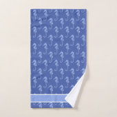 Benutzerdefiniertes nausches Seepferd hellblau Badhandtuch Set (Handtuch)