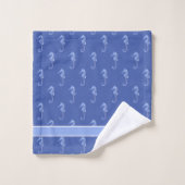 Benutzerdefiniertes nausches Seepferd hellblau Badhandtuch Set (Waschlappen)