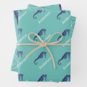 Benutzerdefiniertes Nautic Seepferd aquamarin Mit Geschenkpapier Set (Beispiel)