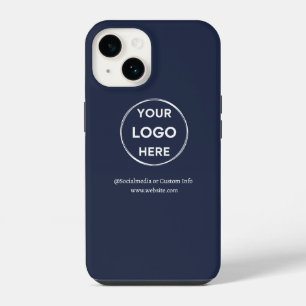 Benutzerdefiniertes Navy Blau Business-Logo Marken iPhone 14 Hülle