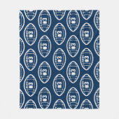 Benutzerdefiniertes Navy Blue and White FootBall-M Fleecedecke (Vorderseite)