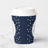Benutzerdefiniertes Navy Blue Minimal Business Log Pappbecher (Links)
