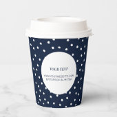 Benutzerdefiniertes Navy Blue Minimal Business Log Pappbecher (Rückseite)