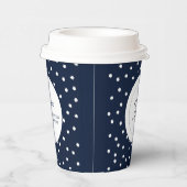 Benutzerdefiniertes Navy Blue Minimal Business Log Pappbecher (Rechts)
