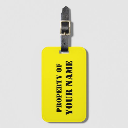 Benutzerdefiniertes nebelgelbes Eigentum an Gepäck Gepäckanhänger (Vorderseite Vertikal)