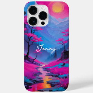 Benutzerdefiniertes Neon Painting Landschaft Magen Case-Mate iPhone 14 Pro Max Hülle