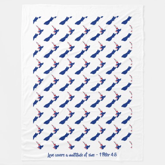 Benutzerdefiniertes neues ZEALAND-Flag Fleecedecke (Vorderseite)