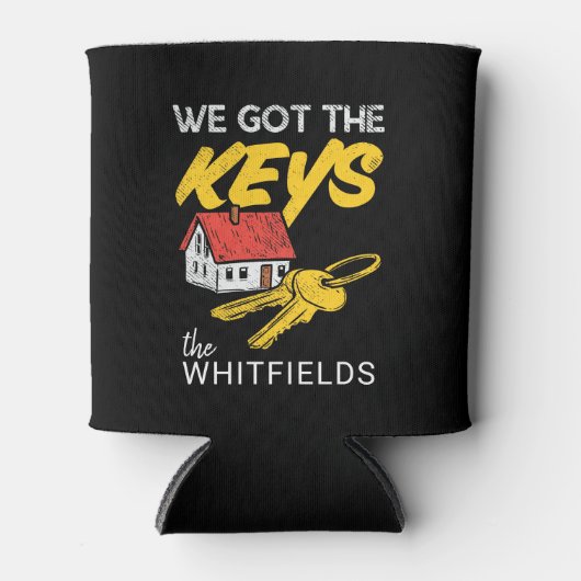 Benutzerdefiniertes neues Zuhause-Eigentümer Party Dosenkühler (Vorderseite)