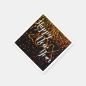 Benutzerdefiniertes Neujahr Orange Confetti Glühen Serviette (Ecke)