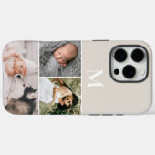 Benutzerdefiniertes neutrales Beige-Monogramm für Case-Mate iPhone Hülle (Rückseite (Horizontal))