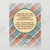 Benutzerdefiniertes Niedlich-fröhliches Erntedank Feiertagskarte (Rückseite)