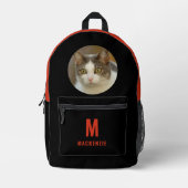 Benutzerdefiniertes Niedliches Chat Foto Orange Mo Bedruckter Rucksack (Vorderseite)