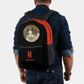 Benutzerdefiniertes Niedliches Chat Foto Orange Mo Bedruckter Rucksack