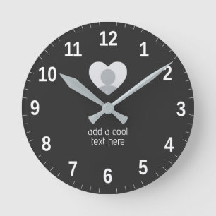 Benutzerdefiniertes Niedliches Einfaches Foto und  Runde Wanduhr