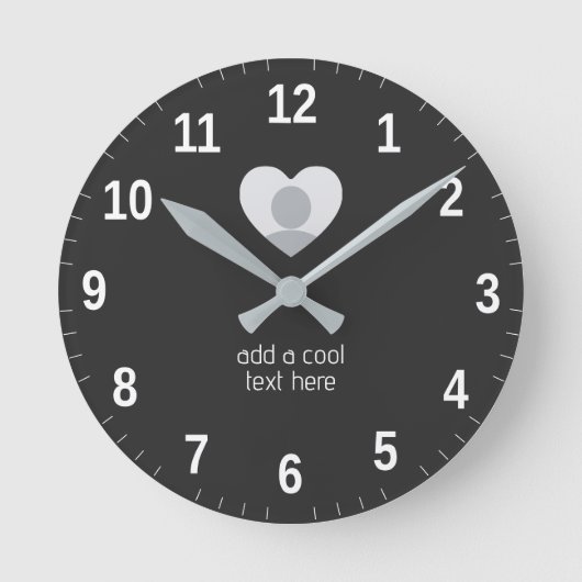 Benutzerdefiniertes Niedliches Einfaches Foto und Runde Wanduhr (Vorderseite)