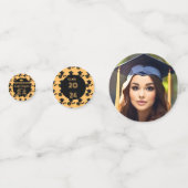 Benutzerdefiniertes niedliches Foto Skript Schwarz Konfetti (Rückseiten)