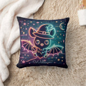 Benutzerdefiniertes Niedliches Halloween Bat Witch Kissen (Decke)