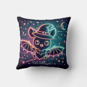 Benutzerdefiniertes Niedliches Halloween Bat Witch Kissen (Rückseite)