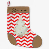 Benutzerdefiniertes niedliches Muster, rot und bra Kleiner Weihnachtsstrumpf (Vorderseite)