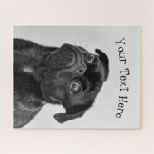 Benutzerdefiniertes Niedliches Schwarz-weißes Mops Puzzle (Horizontal)