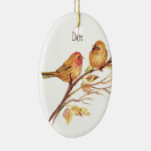 Benutzerdefiniertes Niedliches Sparrow-Vogelpaar Keramikornament (Rechts)