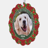 Benutzerdefiniertes Niedliches WelpenFoto auf Gree Ornament Karte (Links)