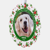 Benutzerdefiniertes Niedliches WelpenFoto auf Gree Ornament Karte (Links)