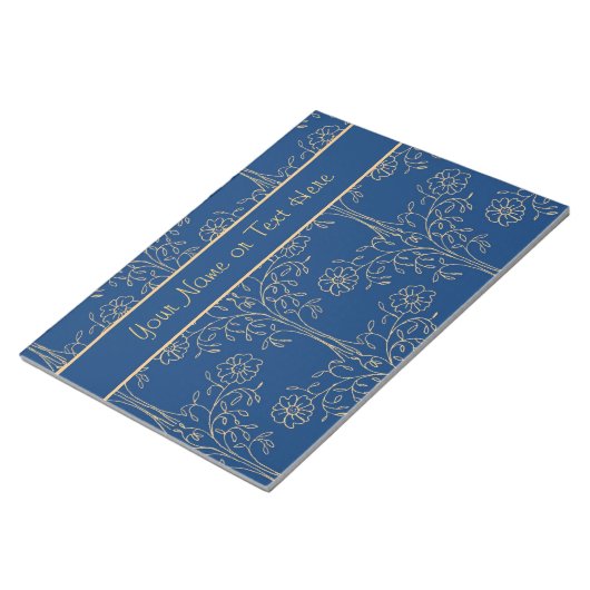 Benutzerdefiniertes Notepad (Jotter) Blau, Gold-Ef Notizblock (angewinkelt)